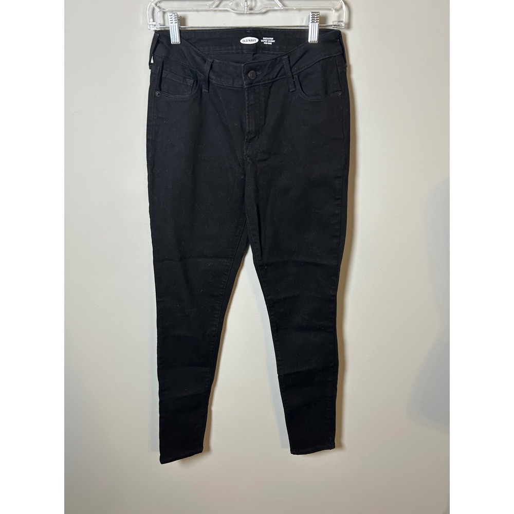 Old Navy Rockstar Super Skinny Mid-Rise Black Jeans Womens‎ 6 Long
